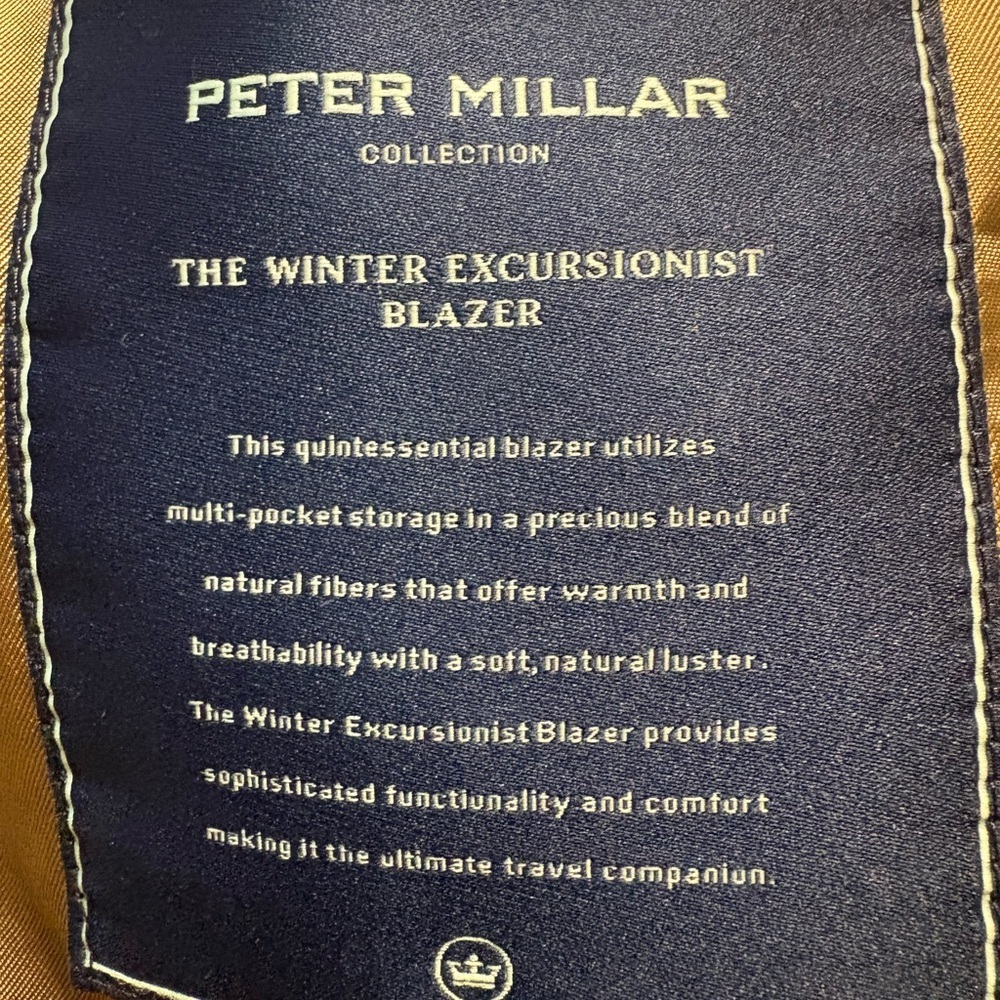 Peter Millar the winter excursionits Sport Jacket Blazer Size 38R cashmere - Picture 8 of 9